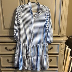 Blue and White Gingham Dress